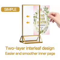 Support de signalisation en acrylique double face à bord doré 4x6 pouces, élégant, bord poli, pour numéros de table de mariage