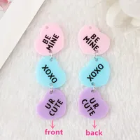 1 paar Valentijn Dangle Oorbellen Acryl Hart Mode-sieraden voor vakantie verjaardagscadeau