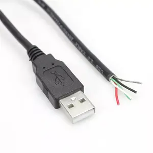 Custom Usb A 2.0 Male Female to Pigtail Open Loose end bare 2 4 5 Wires leads Cable