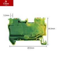 Bloc de bornes à ressort PT2.5, contact en laiton 0,5-2,5 mm², 24A, insertion sans outil, connecteur de jonction sur rail DIN, électrique