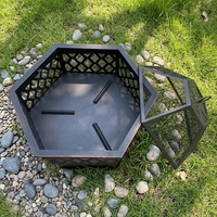 Brasero en acier corten, brasero au propane d'extérieur, table brasero d'extérieur, brasero sans fumée, brasero portable sans fumée, cour, jardin