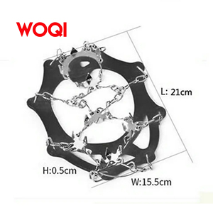 Woqi Couverture antidérapante Chaîne en acier inoxydable Griffes de glace de ski en plein air pour la neige Randonnée Escalade - Product Image 2