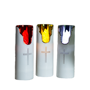 Moderna europa Mini LED candele di preghiera di musica elettronica palmare a batteria lampada a candela <span class=keywords><strong>notte</strong></span> per i servizi del cimitero della chiesa - Product Image 1