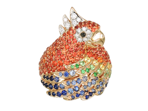 Anillo para mujer con piedra preciosa de circonita y granate en forma de pera, diseño de loro de color para fiesta de boda, regalo de compromiso - Product Image 3