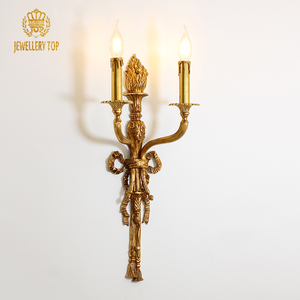 Gioielli top 2 lampade illuminazione decorativa barocca applique da parete in oro lampada in bronzo vintage lampada da parete in ottone antico retrò in rame chiaro - Product Image 3