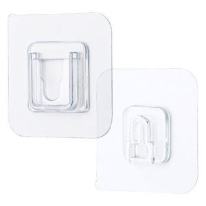 Crochet adhésif télescopique transparent sans perçage, robuste, pour rideau de douche et serviettes, fixation murale domestique - Product Image 1