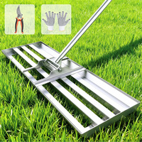 Niveleur de pelouse JH-Mech de haute qualité, 30'' x 10'', montage facile, robuste, en acier inoxydable 304, couleur argent, râteau de nivellement de pelouse