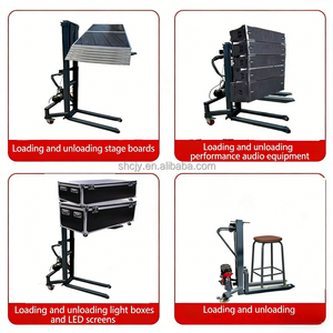 新型ポータブルモバイルフォークリフトトラック 300kg積載量 1.6m揚程 ステージライトサウンドボックス 220Vプラグインスタッカー - Product Image 3