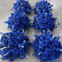 Boules de fleurs artificielles bleu royal C-497 en gros, fleurs de mariage bleues et violettes pour la décoration d'événements, de fêtes et d'anniversaires