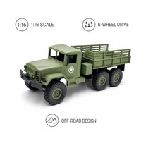 Camion militaire RC à l'échelle 1/16, camion de transport militaire 6x6, véhicule télécommandé tout-terrain, camion d'escalade tout-terrain, jouet pour enfants