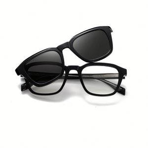 Lunettes de soleil carrées TR90 tendance 2025 avec logo personnalisé, polarisées UV400, à clip magnétique optique pour hommes et femmes - Product Image 5