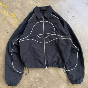 定制尼龙涤纶运动服风衣夹克拉链尼龙履带运动裤2件套防水运动服男女通用 - Product Image 6