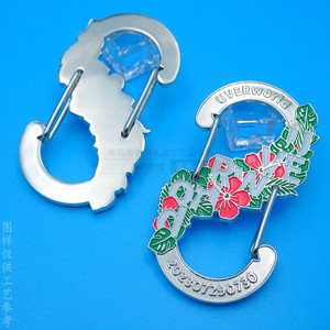 Mosquetón de aleación de zinc tipo S, hebilla de ocho, gancho de resorte de doble cabezal, clip de joyería electrochapado y pintado, personalizable - Product Image 3