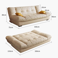 Canapé-lit convertible 3-en-1 avec dossier réglable, fauteuil-lit pliable avec mousse haute densité pour petit appartement OEM ODM