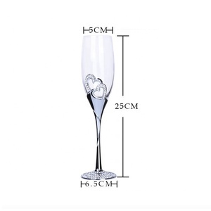 Flûtes à <span class=keywords><strong>champagne</strong></span> personnalisées en cristal avec pied en métal diamanté, verres à vin personnalisés avec gravure pour un usage domestique, cadeaux - Product Image 6