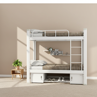 Lits superposés métalliques minimalistes pliables et portables, durables, avec 2 tiroirs de rangement, barrières de sécurité et échelles, pour dortoirs scolaires et hôtels