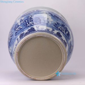 RZOY50-A Maceta Grande de Porcelana con Diseño Chinoiserie <span class=keywords><strong>Azul</strong></span> y Blanco, Maceta para Jardín con Forma de Pecera - Product Image 6