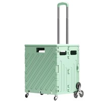 Chariot utilitaire pliable avec roues d'escalade 75L caisse roulante pliable chariot à provisions boîte à outils pour un usage quotidien