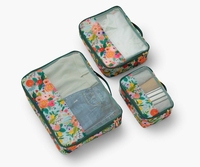 Juegos de cubos de embalaje personalizados portátiles multifuncionales con estampado, equipaje de maquillaje y bolsas de viaje para mujeres, hombres, niños, tela