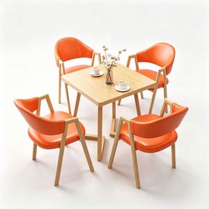Cafe Negotiation Table <strong>Set</strong> Square MDF Table With <strong>4</strong> <strong>Green</strong> <strong>Chairs</strong> Modern <strong>Dining</strong> Table and <strong>Chairs</strong> <strong>Set</strong> Factory - Product Image 5