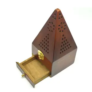 Custom Pyramid-Shaped Wooden Incense Burner Eco-Friendly Aroma Holder for Homes Fir Scented Single Piece Unit