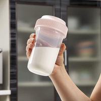 Bouteille d'eau de voyage anti-fuite pour protéines en poudre, compléments alimentaires, shakers, milkshakes, bubble tea, enzymes et yaourts