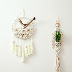 <span class=keywords><strong>Tapiz</strong></span> de Pared Bohemio de Macramé, Algodón Ecológico, Tejido, Decoración de Dormitorio, Fondo de Pared para el Hogar - Product Image 4