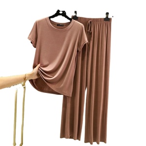 Pigiama per la pelle modale e elastica per le donne pantaloni da donna Set di abbigliamento da notte per ragazze - Product Image 2