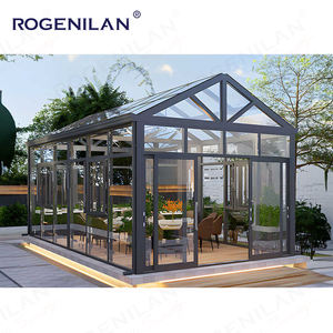 Jardín moderno techo inclinado de aluminio blanco exterior Sunroom vidrio templado doble independiente cuatro estaciones Sunroom - Product Image 3