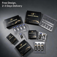 Maßgefertigte 3ml/10ml Umweltfreundliche Starre Fläschchen-Aufbewahrungsbox Kunstpapier Geprägt UV-Logo-Druck 1 Fläschchen/10 Fläschchen Packung