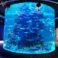 Nouvelle conception, faible MOQ, best-seller, aquarium en acrylique de 500 gallons, 1000 gallons, LED, taille personnalisée, pour hôtel