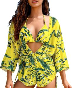 Nuevo Bikini Europeo Americano de Tres Piezas para Mujer 2026, Sexy, con Malla, Aberturas, Spandex/Poliéster, Cuello en V, de Secado Rápido - Product Image 6