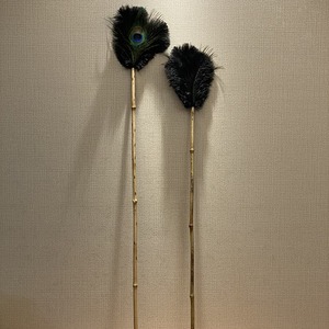Peacock Feather Duster Bamboo Handle 19in And Above Soft For Furniture Decorative Item - Product Image 2