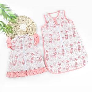 Nuovo arrivo con fiocco rosa set di abbigliamento abbinato per bambine e bambine vestiti trapuntati da bambina adorabili cappotti trapuntanti in cotone personalizzati - Product Image 3
