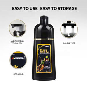 Tinte <span class=keywords><strong>para</strong></span> <span class=keywords><strong>el</strong></span> Cabello MEIDU Champú 3 en 1, <span class=keywords><strong>Color</strong></span> Negro, Cubre Canas - Product Image 2