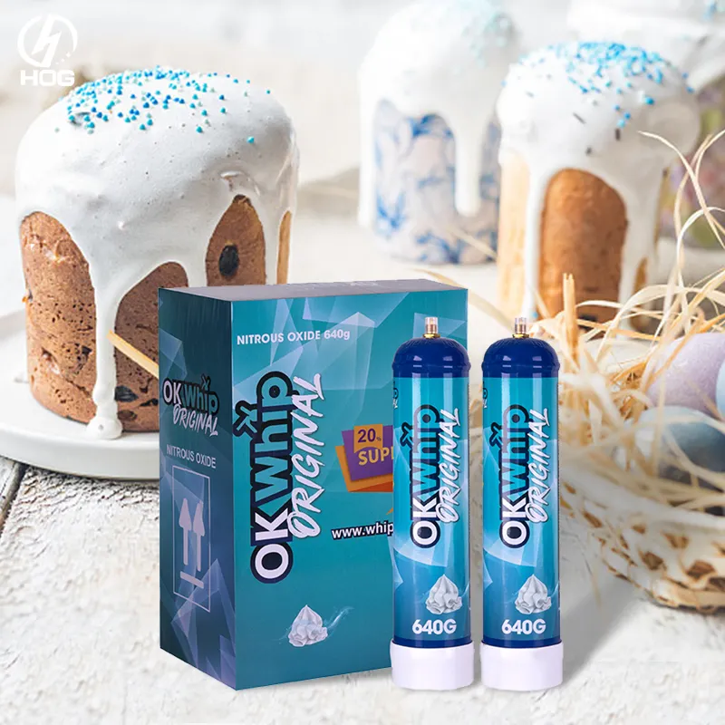 Okwhip China Free Shipping Wholesale Bulk Supplier Blue Color Eco-Friendly Cream Smart Whipped 580g Cream Chargers