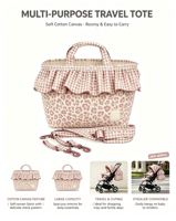 Sac de rangement pour couches 100% coton, pliable, résistant à l'eau, sac de voyage pour bébé, pour poussettes, sacs à couches