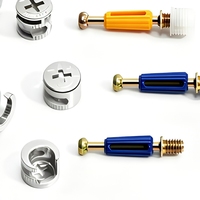 Juego de tornillos y tuercas para muebles 3 en 1, conector desmontable con espiga de plástico para muebles de tablero