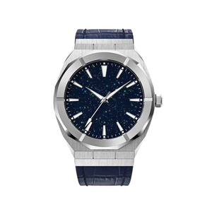 <span class=keywords><strong>Montre</strong></span> unisexe personnalisée avec <span class=keywords><strong>bracelet</strong></span> en cuir <span class=keywords><strong>interchangeable</strong></span>, finition givrée effet poussière d'étoile, mouvement à quartz, idéale pour un cadeau d'affaires - Product Image 2