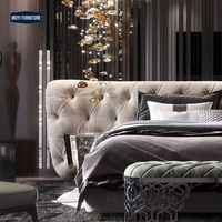 Neues Design Italienisches Luxus-Schlafzimmermöbel-Set Ausgefallenes LED-beleuchtetes Doppelbettgestell Marmor Moderne Betten mit LED-Beleuchtung