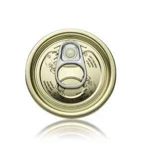 83mm 307# Tinplate Coating Easy Open Door Fish Meat Can Lid Round Lid with Pull Ring Tin Easy Open End Can Lid