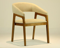Meubles de Restaurant modernes de haute qualité cadre en bois massif cuir lin coussin fauteuil chaise de salle à manger pour café et salle à manger