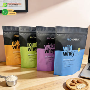 שקיות אבקת חלבון מודפסות בהתאמה אישית, עמידות בפני לחות, עם מחסום חמצן, MOQ נמוך, לאריזת אבקת חלבון עבור מותגים מתחילים - Product Image 2