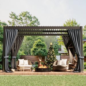 Pérgola de Aluminio con Techo de Láminas Ajustables e Impermeables para Patio y Jardín - Product Image 6