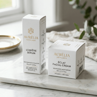 Boîte d'emballage individuelle de luxe en carton blanc avec logo estampé à chaud pour produits cosmétiques et crèmes de soin