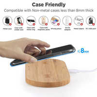 Chargeur sans fil à deux ports USB Type-C en bois de bambou et noyer pour téléphones mobiles, montres et autres appareils