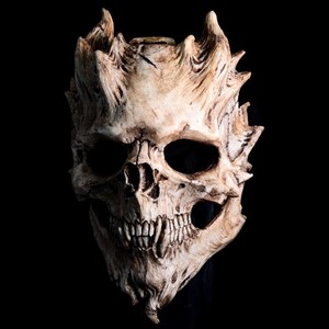 Masque en latex Halloween Horreur Exorciste Souriant Diable, Couverture Complète Visage et Yeux Blancs, Accessoire de Cosplay et de Festival - Product Image 4