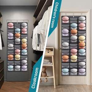 D5142 Sac <span class=keywords><strong>de</strong></span> rangement mural pour porte, poche transparente pour placard, support pour chapeaux <span class=keywords><strong>de</strong></span> sport, organisateur suspendu pour casquettes <span class=keywords><strong>de</strong></span> baseball - Product Image 2