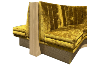 Panca curva personalizzata in velluto con schienale trapuntato a canale, divano commerciale per ristorante, caffè, lounge, hotel - Product Image 2