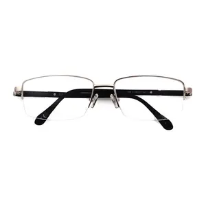Monture de lunettes titane à gros cadres, demi-jantes, lunettes optiques, Logo Laser japonais pour les lentilles de pré-épilation, pour Prescription